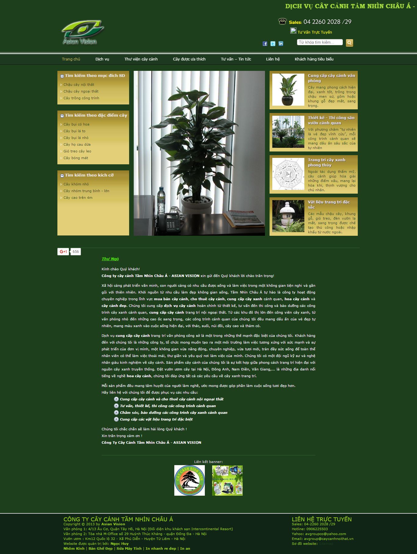 Thiết kế Web cây cảnh nhà vườn caycanhnoithat.vn